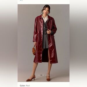 By Anthropologie patent faux leather trench coat